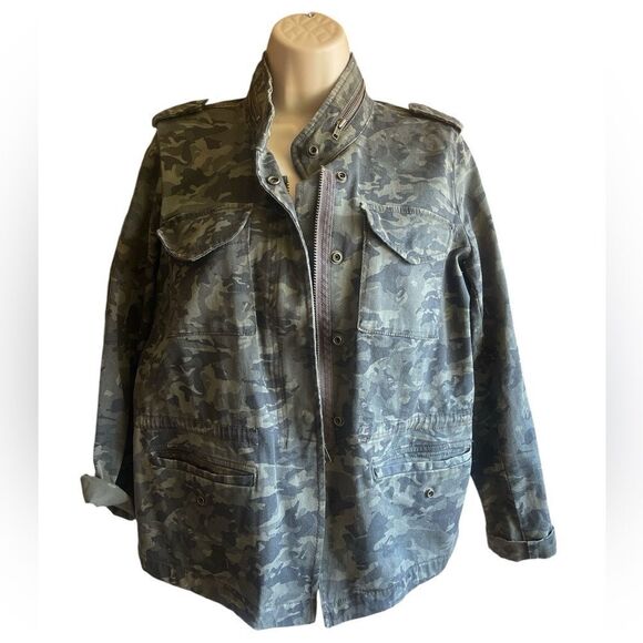 A.N.A. New Approach Camo Women's Jacket - Petite M - Full Zip & Snap -Military - Picture 2 of 9